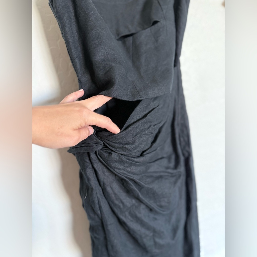 RUMER THE LABEL Black Brontë Cutout Twist-Front Dress - Small - Picture 5 of 8